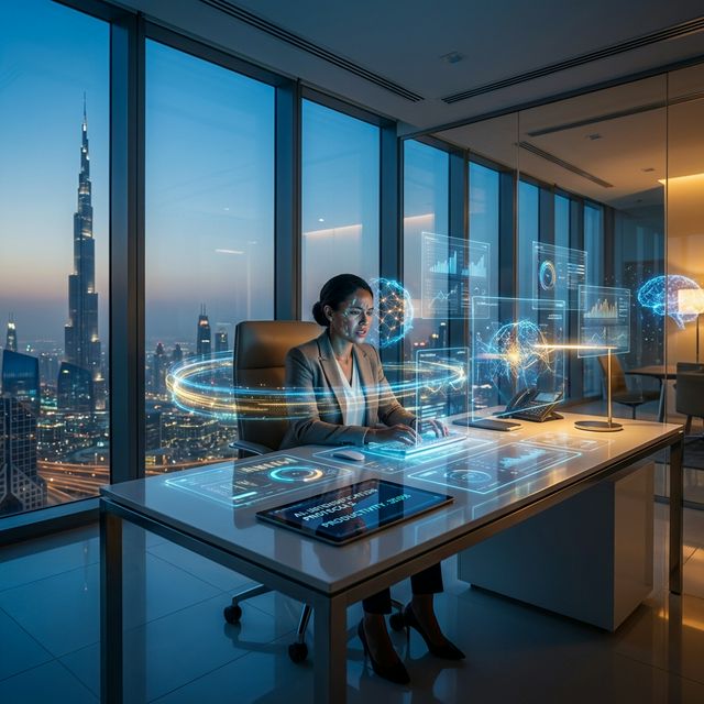 AI intensification of work in a modern Dubai office