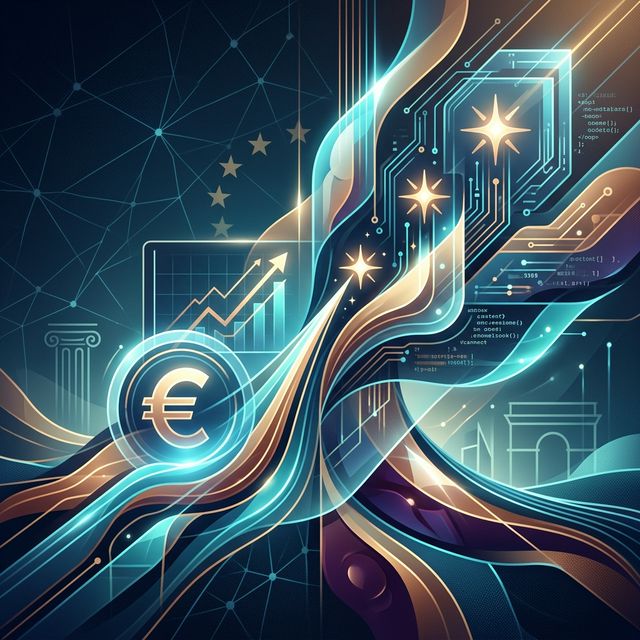 A premium, high-tech editorial illustration representing a major European venture capital fund.