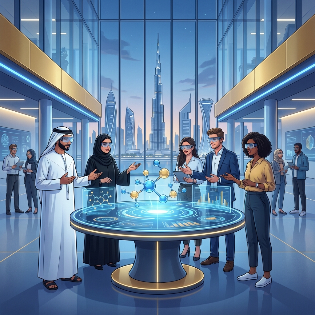 Students using AI tools in Dubai university